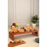 ARIYA HOME Wooden Patta Pooja Chowki, Pujeya Asana, Choki,Manai Palagai, Patla, Manakatti, Rectangluar Shape Stool, Puja Choki Small SIze