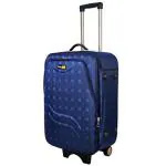 Skyline Navy Blue Polyester 22 Inch Expandable Spinner Luggage Suitcase with Number Lock 65 L