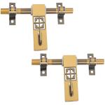 Atom Heavy Duty 9.6 inch Steel Aldrop for Wooden and PVC Doors for Home Main Door/Bathroom/Wardrobe - Pack of 2 (Finish Black Gold)