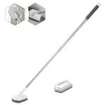Hasthip Grey Bathroom Cleaning Brush With Long Extendable Handle And Scrub Adjustable Shower