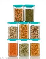 QTRIX 100% Unbreakable Air-Tight Square Shape 1100ml Kitchen Storage Container Set Of 8