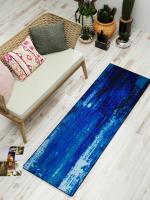BIANCA matuzi blue Soft-Fluffy Area-Rug Carpet-1pc 2 X 5 Ft abstract(152 cm x 60 cm)