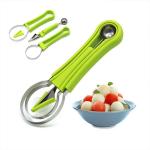 MyHomesWorld 4 in 1 Stainless Steel Melon Baller Seed Remover, Sorbet Dessert Ball Spoon, Fruit Digging Spoon, Double Sided Fruit Scooper, Watermelon Baller Scoop (MULTI COLOR, PACK OF 1)