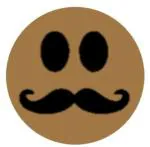 Blackdreams Brown Round Smiley With Mustache And Big Eyes Self Adhesive Sticker Labels - 25 Mm (Pack Of 1000)