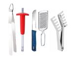 Stainless Steel Roti Chimta Tong with Sister Lighter | Knife Chalu | Cheese Grater | Noodles Tongs and Multicolour , (Pack Of 5)