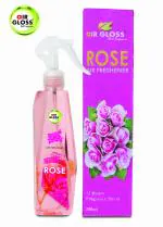 Air Gloss Room Air Freshener Rose Spray | Works as Room, Office, Car and Bathroom Freshener with Long-Lasting Fragrance (Pack of 1) 250 ml