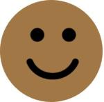 Blackdreams Brown Round Cute Smiley Self Adhesive Sticker - 25 Mm (Pack Of 500)