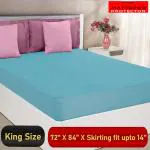 Mattress Protector Blue Bed Protector for King Size Bed 72 x 84 inch
