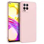LIRAMARK Silicone Soft Back Cover Case for Realme 8 4G/Realme 8 Pro (Silicone Pink)