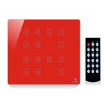 Artistic Device of letters C and L Remote Touch Switch Board for 8 Lights and 2 Fan for Single Colors of 12 Module Size (Plain-Red)
