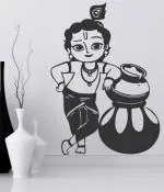LANSTICK Multicolor Lord Krishna Self Adhesive Wall Sticker