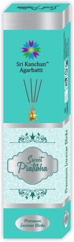 Sri Kanchan Agarbatti Sweet Pratibha Incense Sticks|| 100% Herbal - Natural Fragrance Agarbatti - for Daily Puja, Rituals|| Manmohini Fragrance for Divine ambience, Long Lasting (100 Sticks) (Pack of 12)With Free Bag