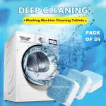 Homeleven Washing Machine Deep Cleaner Effervescent Tablet for All Front and Top Load Machine, Descaling Powder Tablet for Perfectly Cleaning of Tub & Drum Stain Remover Washer (Value Pack of 24 Pc)