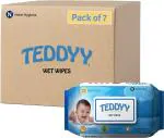 TEDDYY Baby Wet Wipes With Lid 72s Pack of 7