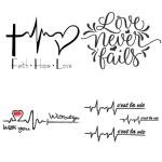 Temporary Tattoowala Line Art faith Hope Love Quarts Designs Pack of 4 Temporary Tattoo Sticker For Men and Woman Temporary body Tattoo (2x4 Inch)