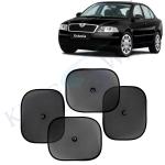 Kingsway Car Curtain Sticky Sun Shade Universal Use for Skoda Octavia, 2004 - 2013 Model, Color : Black, Mesh, Pack of 4 Piece Car Sun Shades Blinds Cover