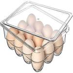 hias 12 Grid Acrylic egg Storage Refrigerator container - 1 dozen Polypropylene Egg Container (White)