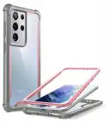 i-Blason Ares For Galaxy S21 Ultra 5G Pink Shock Absorbent Front And Back Cover