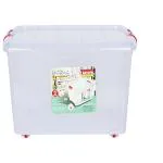 ARISTO Multipurpose Plastic Storage Container Box with Wheels 25 LTR (Clear, Transparent), (45.8 x 34 x 26 cm, Rectangular)