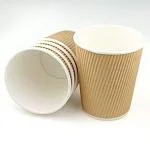 Biodis Ripple Paper Disposable Coffee Tea Cup 250 ml multiple pack