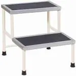 PSRUXE SURGICS Bed Side Foot Step Stool Double with Anti Slippery Metal Coating Top Medical Furniture for Hospital/Clinic/Nursing Home and Domestic Use
