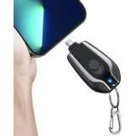 CHAKAM Mini Power Emergency Pod Keychain Portable Charger for Type C Key Ring Cell Phone Charger Ultra-Compact External Fast Charging Power Bank Battery