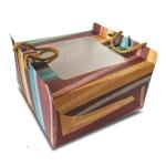 OUT OF THE PACK Gift Hamper Box | Cake Box with Window with Strong Handle | String Premium Gift Packing Bag 8x8x4 inch Pack of 10