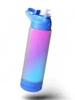 Aquaminder Water Bottle Glows & Beeps to Remind You to Drink More 700 ml Sipper Bottle For Adults and Kids Easy Grip Frosted Tritan Plastic Home Gym Office Yoga (Blue)