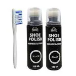 Quick Nubuck and Suede Shoe Polish | Color - Black | Pack 2 x 125 ML | Nubuck and Suede Renovator