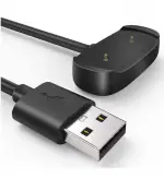 Tech Gear power sharing cable 0.55m amazefit smart watch charger magnetic Charging cable 2 pin USB for amazefit (compatible with GTR 3, GTR PRO, GTS 3, one cable Black)