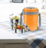 MILTON Euroline New Electron Stainless Steel Tiffin Box Set of 4, 360 ml, Yellow…