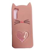 Generic Oppo F15 Pink Silicon and Rubber Anti-fingerprint and Scratch Resistance Back Cover 7.5 x 1 x 16 cm