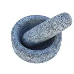 MYNAKSHA Stone Mortar and Pestle Set (Grey, 5inch)