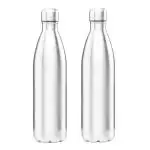 KUBER INDUSTRIES Cola Stainless Steel 2 Pieces Cool Hot Bottle/Flask ,1000 ml (Silver) - CTKTC31446 1000 ml Bottle (Pack of 2, Silver, Steel)