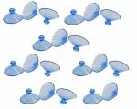 RAB Blue Rubber Glass Shelf Button Suction Cup - 20 Pcs