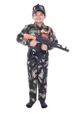 RAJ FANCY DRESSES Army Dress for Kids, Indian Military Soldier, Jungle Print Full (10 Years)