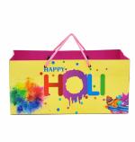 PPJ HAPPY HOLI (1 KG SWEET BOX SIZE) - PAPER CARRY BAG, 13 Inch X 8 Inch X 6 Inch (10 PCS) for HOLI FUNCTION//RETURN GIFTS/HOLI/GIFT BAGS/GIFT COVERS(Pack of 10)