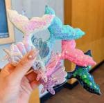 Samyak Pack of 8 Pcs Mermaid Hair Clips Seashell Cute Alligator Hair Pins Barrettes Sequined Starfish Headwear for Babies Kids Girls