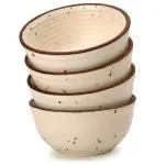 Bodhi House Handmade Ceramic Dinner Bowl Ceramic Katori 3.5 Inches, Set of 4- 180 Ml (Dishwasher and Microwave Safe) Beige