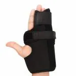 WITSOUL Boxer Finger Splint - Supports Pinky, Ring, Middle Metacarpals and Knuckles - Right or Left Both Hand Adjustable Brace (COLOR BLACK) (S)