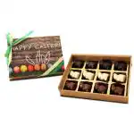 ZOROY LUXURY CHOCOLATE Easter Egg Chocolate Box | Wooden Box of 12 chocolate Bunnies 120gms | Surprise Bunny Chocolate Gift | Easter Gifts Pack Combo | Dark Milk White Chocolate