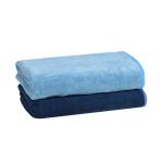 Cotton Bolls Textiles Microfiber Bath Towel Set Of 2 (Blue-Navy) Kitchen Towel Super Soft, Lint Free, Quick Dry, Multi-Purpose Towel