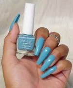 Indie Nails Blissful Blue Vegan Quick Dry Long Lasting Gloss Finish Toxin 12 Free Formula Nail Lacquer, Blue Nail Polish, Pastel Nail Enamel 5ml