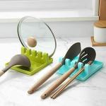Zeinwap Spoon Holder Spatula Holder for Kitchen Spoon Rest Cooking Utensil Plastic Stand Pan Cover Lid Rack Pot Clips Support Ladle Organizer Tool