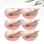 Eha Set of 6 Earth-Friendly Multipurpose Bowls for Kitchen with Spoons | 750 ml | Made with Rice Husk | Microwave Safe Bowl | for Hot & Cold Serving Bowl Set | Innocent