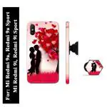 Mobi Elite Lovely Couple, Love, Heart Printed Hard Back Cover Case with Mobile Holder, Pop holder, Pop socket for Mi Redmi 9a, Mi Redmi 9i, Mi Redmi 9a Sports, Mi Redmi 9i Sports