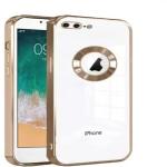 RUPELIK Ring Logo Cut Chrome iPhone 7 Plus Gold| Electroplating Camera Protective Magsafe Soft Shockproof Clear Crystal Ring Logo Cut Chrome Case Cover iPhone 7 Plus Gold