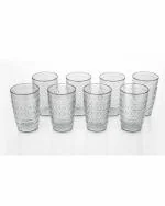 Finner Unbreakable White Plastic Glass Set 300 ml (Pack of 8)