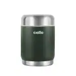 Cello Duro Supee Tuff Steel Vacuum Insulated Flask 400Ml, Green | Hot And Cold Thermal Flask With Screw Lid | Double Walled Scratch Resistant Dtp Coating Flask | Stainless Steel Thermos