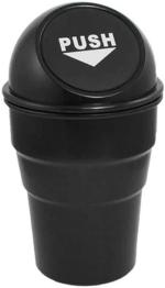 See inside Portable Mini Car Dustbin/Trash Bin, Black Plastic Dustbin Plastic Dustbin (Multicolor)
